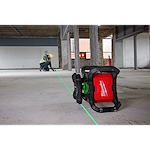 M18™ Green Interior Rotary Laser Level Kit w/ Remote/Receiver & Wall Mount Bracket App Shot