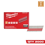 Image of the Milwaukee 8D 2-1/4" x .131" Collated Duplex Nails with the text "QTY 2000"