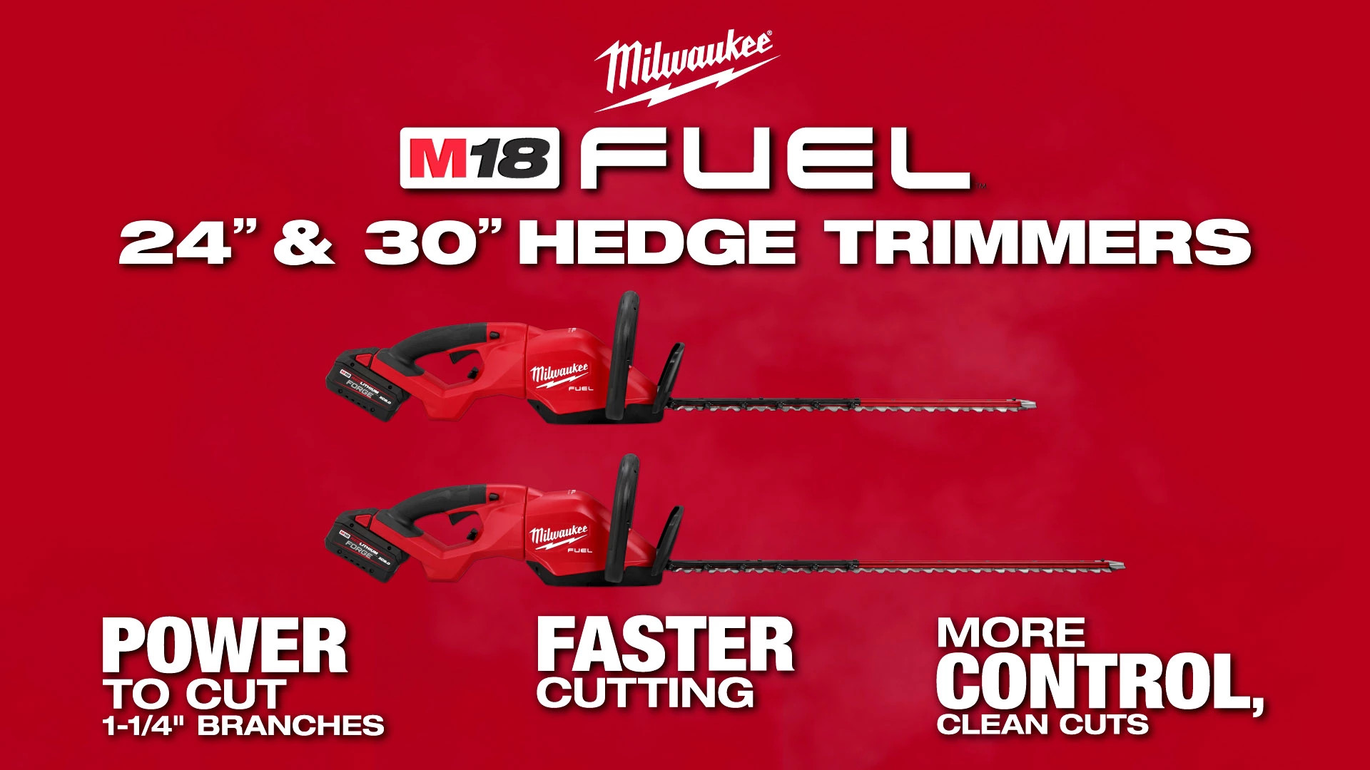 Milwaukee® M18 FUEL™ 24" & 30" Hedge Trimmers