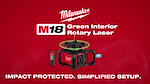 M18™ Green Interior Rotary Laser Level Kit w/ Remote/Receiver & Wall Mount Bracket