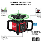 M18™ Green Interior Rotary Laser Level Kit w/ Remote/Receiver & Wall Mount Bracket Walk Around