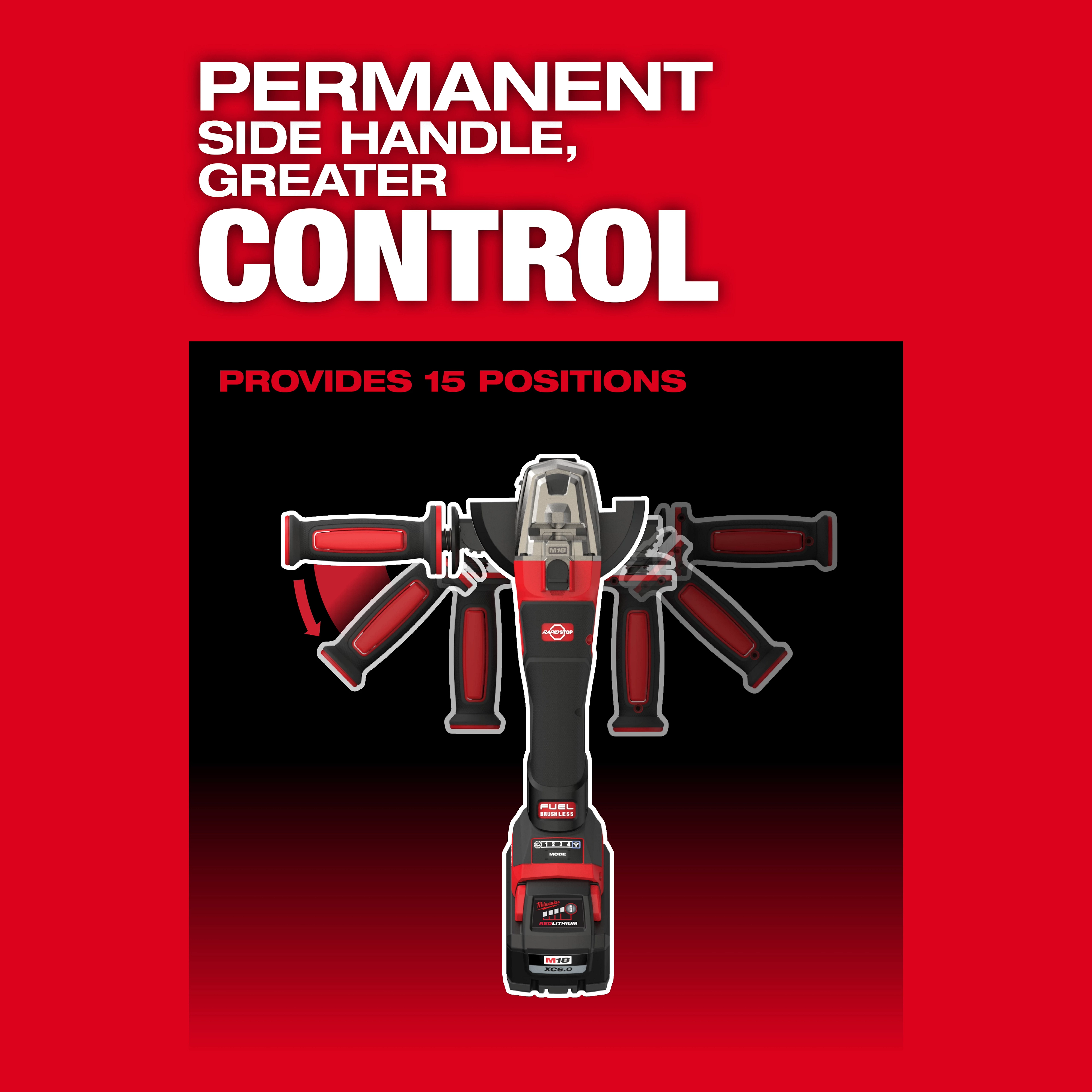 M18 FUEL™ 4-1/2" / 5" Dual-Trigger Braking Grinder