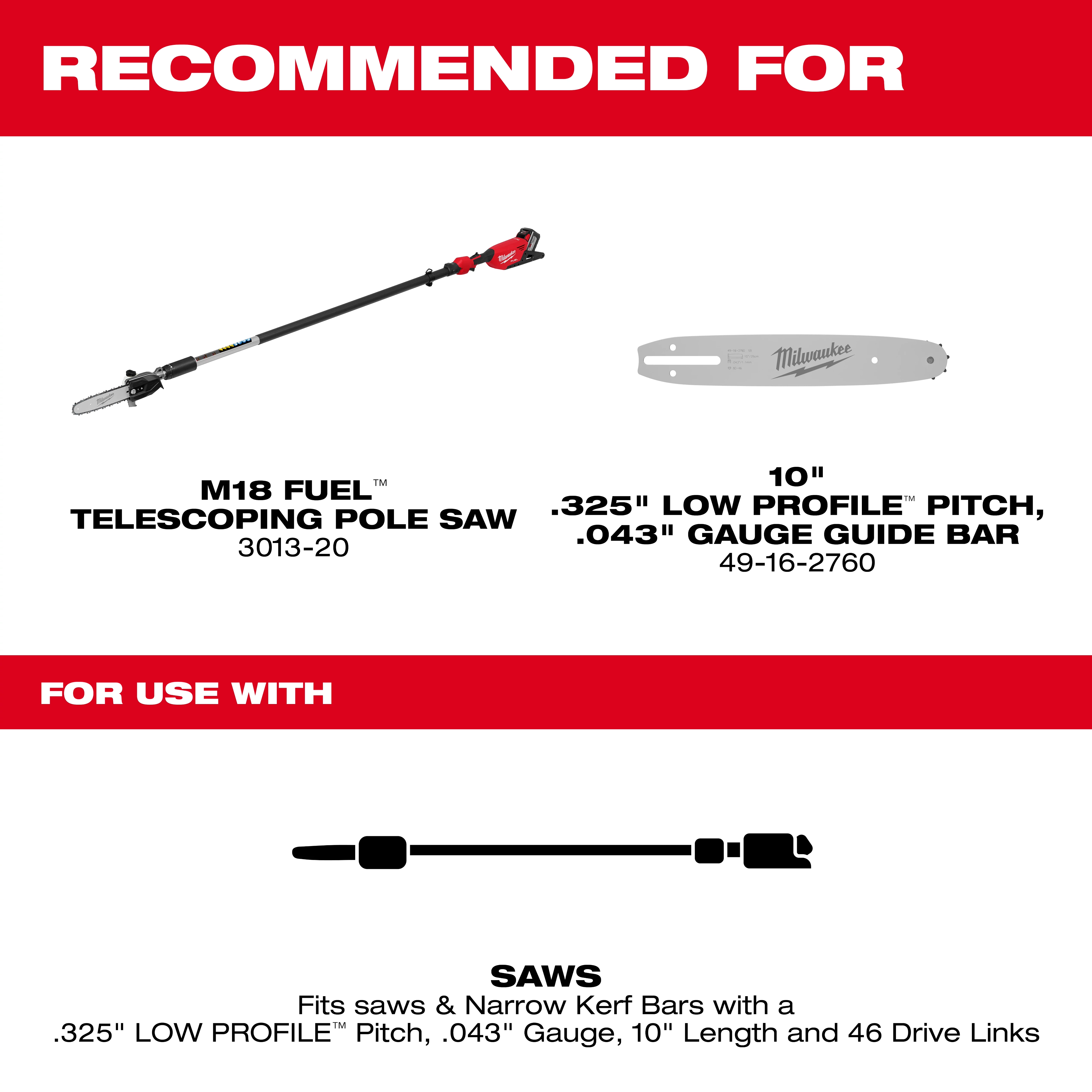 10" Telescoping Pole Saw Chain