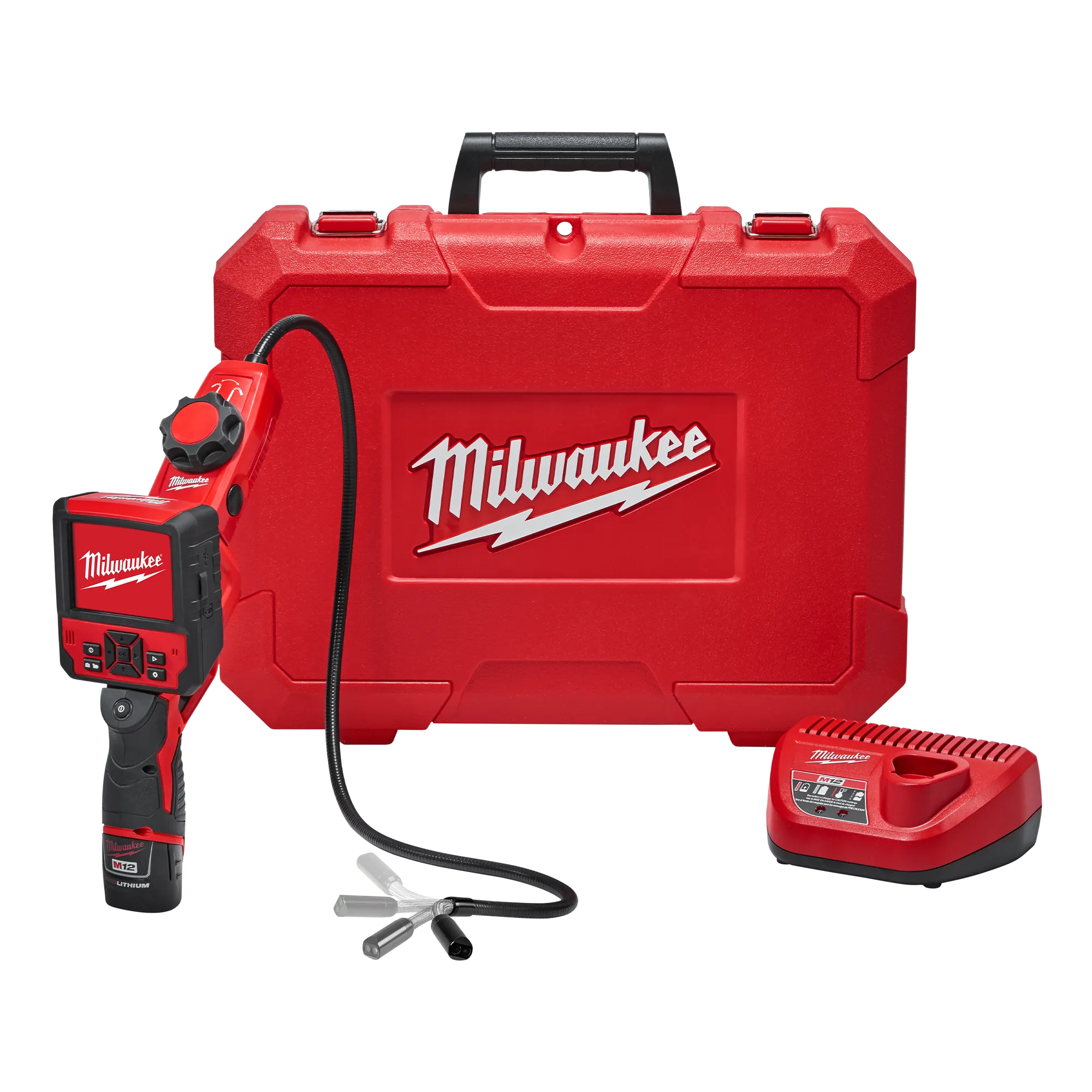 2315-20 M-Spector FLEX™ Console, 3 ft Inspection Camera Cable w/ PIVOTVIEW™, SD Card, USB Cable, (1) M12™ REDLITHIUM™ Compact Battery Pack, Charger and Carrying Case - M-SPECTOR FLEX™ Inspection Camera Cable W/ PIVOTVIEW™ Kit