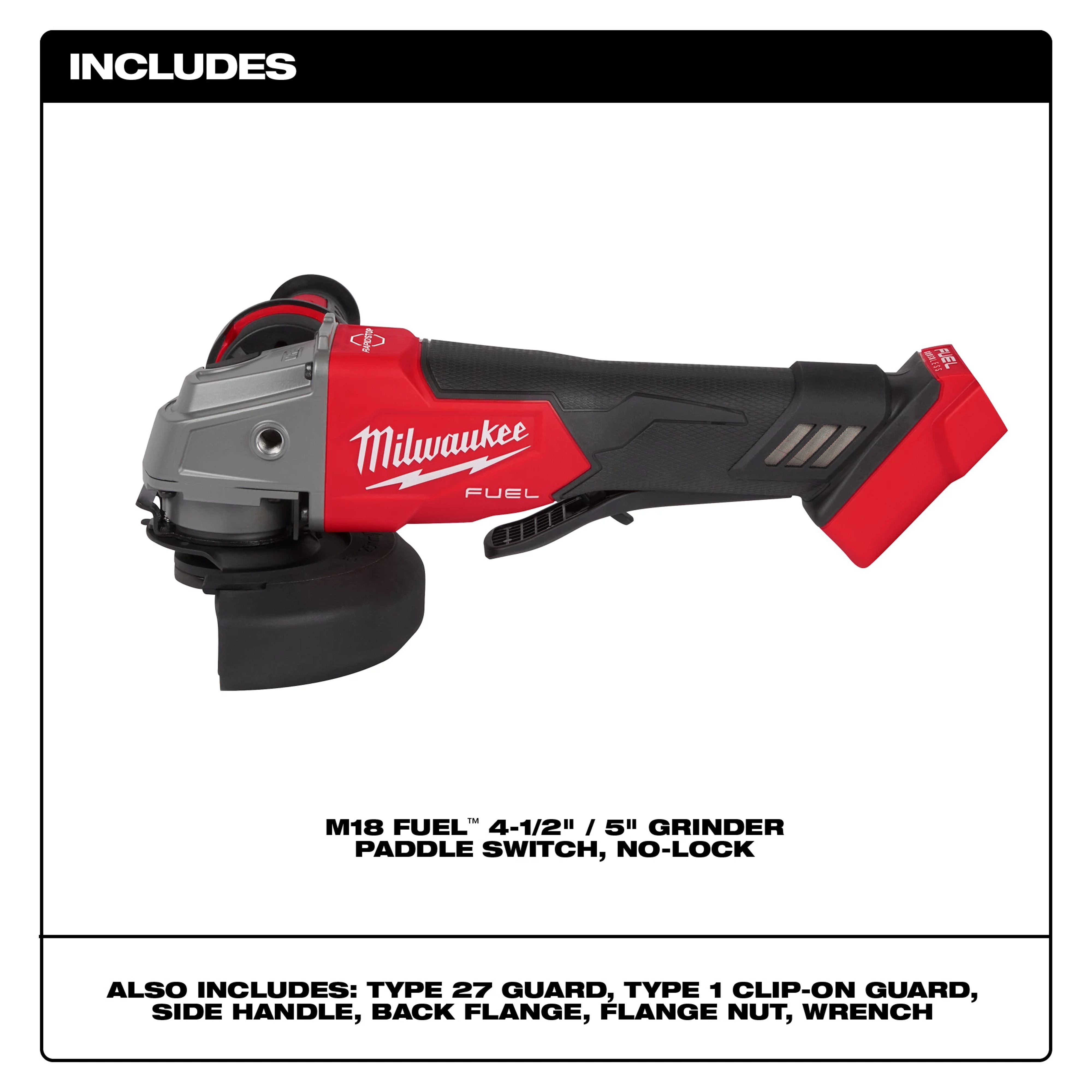 M18 FUEL™ 4-1/2" / 5" Grinder Paddle Switch Includes