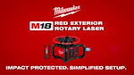 Milwaukee M18 Red Exterior Rotary Laser Level Kit with Receiver