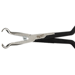 Long reach hose grip pliers multi functional gripping zones holding a nut