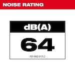 The MX FUEL™ Backpack Blower has a noise rating of 64 decibels according to ANSI B175.2 standards.