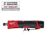 M12 FUEL 12V Lithium-Ion Brushless Cordless 1/4 in. Straight Die Grinder Kit with Two 2.0 Ah Batteries