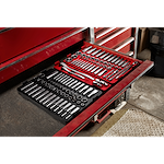1/4" & 3/8" METRIC & SAE RATCHET AND SOCKET SET WITH PACKOUT™ LOW-PROFILE COMPACT ORGANIZER