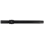 1-7/8" Telescoping Wand & Ergonomic Handle features a black, tubular design with an adjustable length and comfortable grip, suitable for use with compatible cleaning devices.