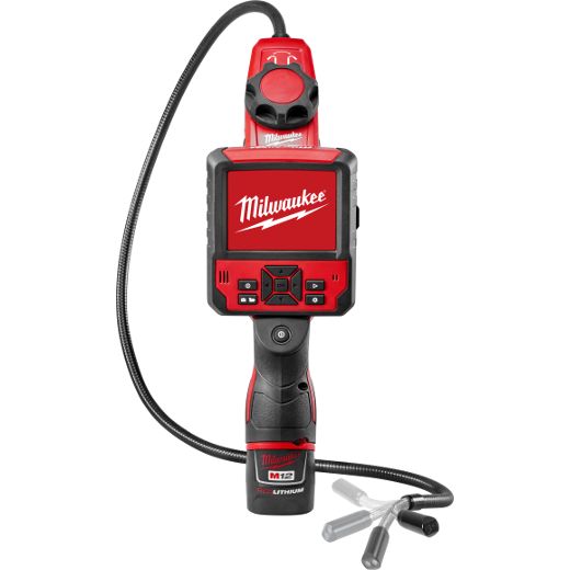 2315-20 M-Spector FLEX™ Console, 3 ft Inspection Camera Cable w/ PIVOTVIEW™, SD Card, USB Cable, (1) M12™ REDLITHIUM™ Compact Battery Pack, Charger and Carrying Case - M-SPECTOR FLEX™ Inspection Camera Cable W/ PIVOTVIEW™ Kit