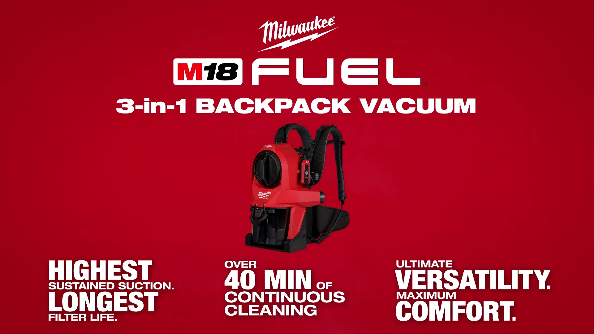 Milwaukee® M18 FUEL™ 3-in-1 Backpack Vacuum