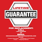 Lifetime Guarantee with replacement instructions