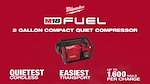 Milwaukee M18 FUEL 2 Gallon Compact Quiet Compressor