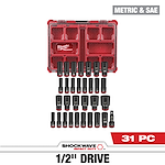 SHOCKWAVE Impact Duty 1/2 in. Drive Metric and SAE Deep Well Impact PACKOUT Socket Set  31 Piece