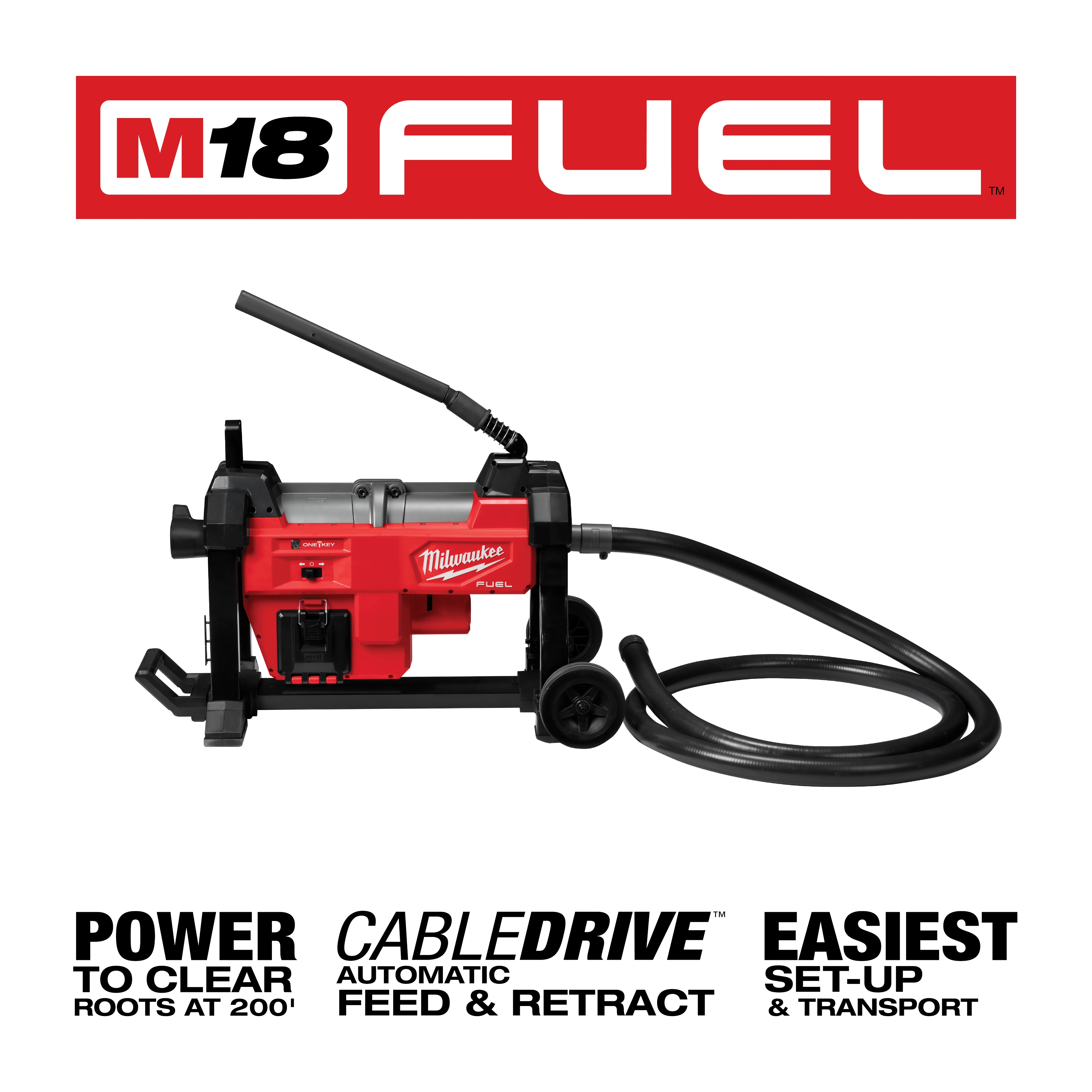 M18 FUEL Sewer Sectional Machine w/ CABLE DRIVE