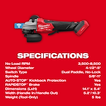 M18 FUEL™ 4-1/2" / 5" Dual-Trigger Braking Grinder