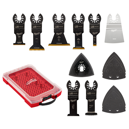 (15PC) MultiTool Blade Variety Kit w/ Modular Case Milwaukee Tool