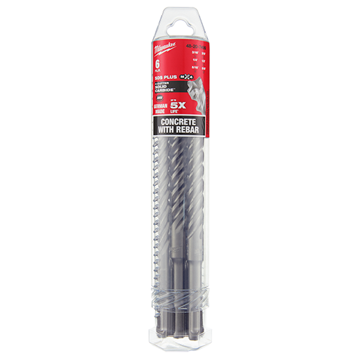 (6PC) KIT MX4™ 4Cutter SDS Plus Rotary Hammer Drill Bits Milwaukee Tool